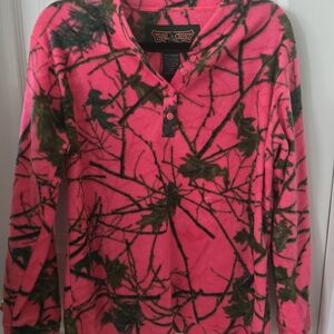 Women's Pink and Green Camouflage Sweatshirt